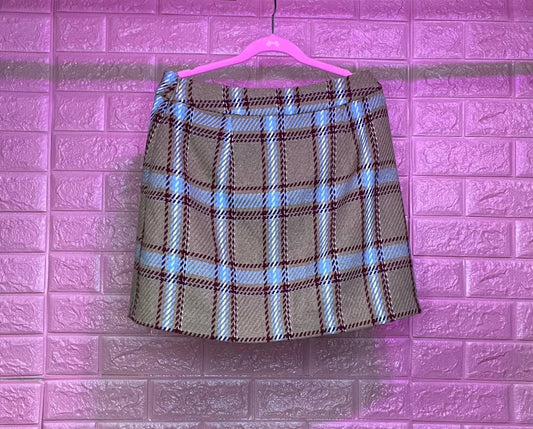 Falda cafe a cuadros